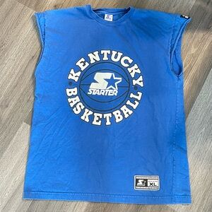 Vintage Starter Raw Cut Sleeveless Kentucky Wildcats Basketball TShirt XL